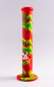 No Label Silicone Full Color Tie Dye Straight Bong