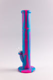 No Label Silicone Full Color Tie Dye Straight Bong