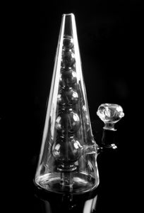 No Label Glass 18mm Bubble Stack Tree Shaped Dab Rig