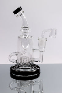 No Label Glass Klein Recycler Dab Rig Color Accents