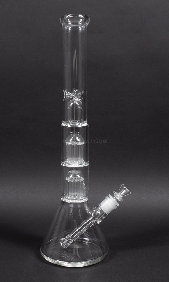 No Label Glass 16 Inch Double 8 arm Tree To Beaker Bong