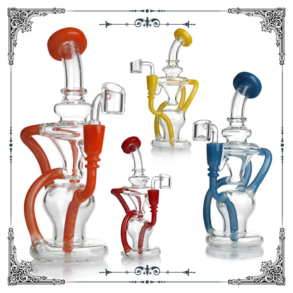 No Label Glass Floating Recycler Dab Rig